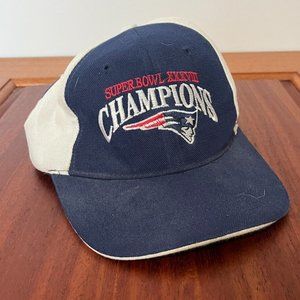 Vintage 2003 Super Bowl Champs XXXVIII 38 New England Patriots Blue Hat Cap NFL